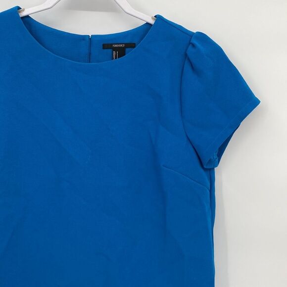 Forever 21 Womens Round Neck Short Sleeve Keyhole Back Pullover Blouse Small - Picture 2 of 8